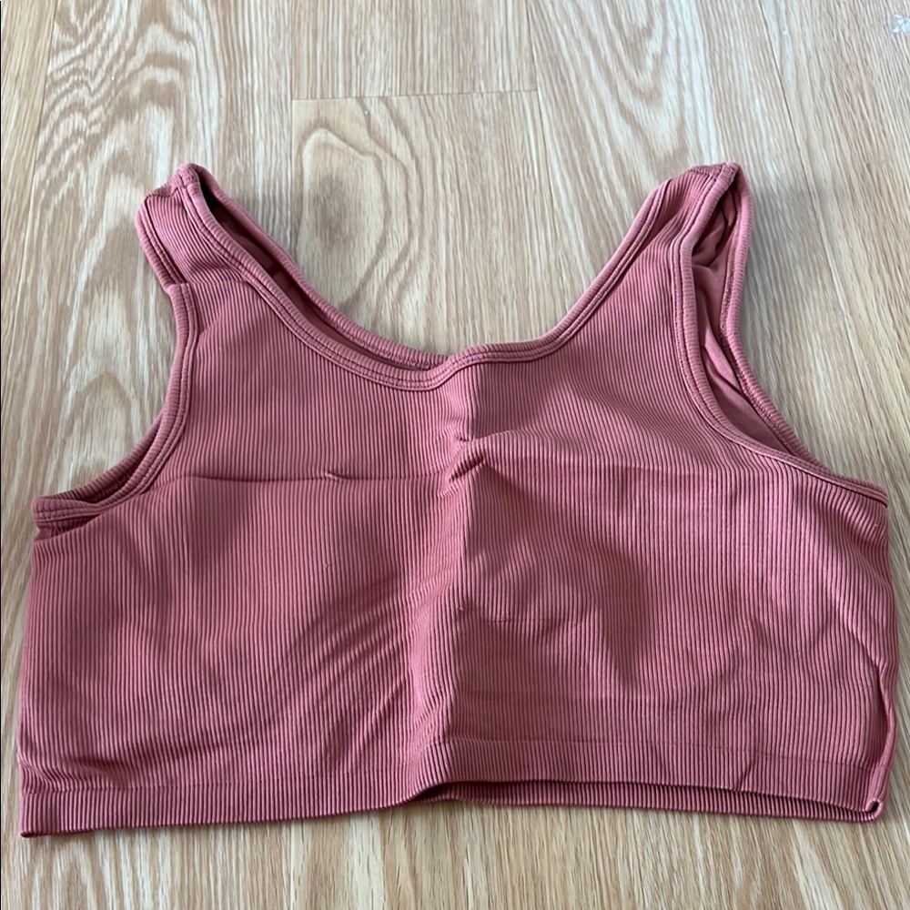 Ribbed Pink Crop Top